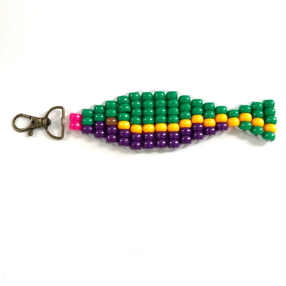 Handmade Fish Pony Bead Keychain